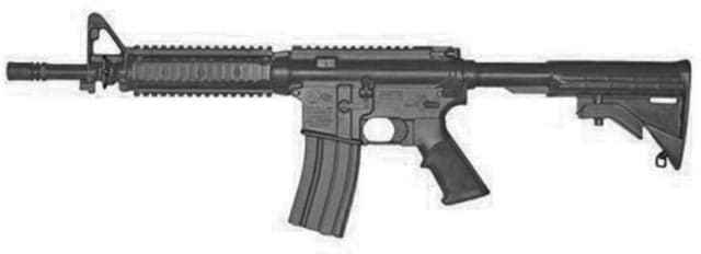 Blueguns Colt M4 Commando Training Guns Weighted No Light/Laser Attachment Rifle Flat Top Open Stock Fwd Rail Black