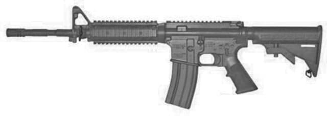 Blueguns Colt M4 Training Guns Not Weighted No Light/Laser Attachment Rifle Black Flat Top Closed Stock Fwd Rail