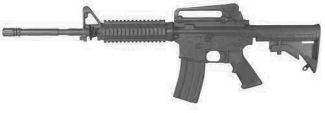 Blueguns Colt M4 Training Guns Weighted No Light/Laser Attachment Rifle Black Closed Stock Fwd Rail