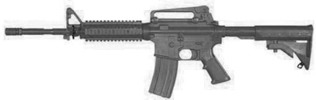 Blueguns Colt M4 Training Guns Weighted No Light/Laser Attachment Rifle Black Open Stock Fwd Rail 14" Barrel