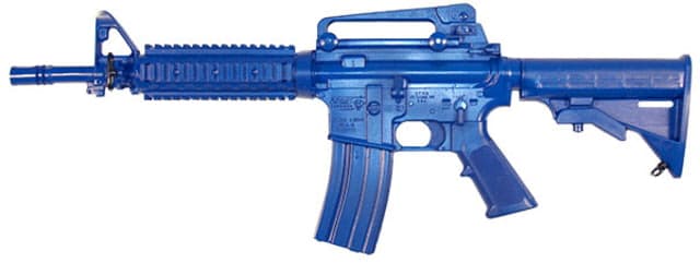 Blueguns Colt M4 Commando Training Guns Not Weighted No Light/Laser Attachment Rifle Closed Stock Fwd Rail Blue