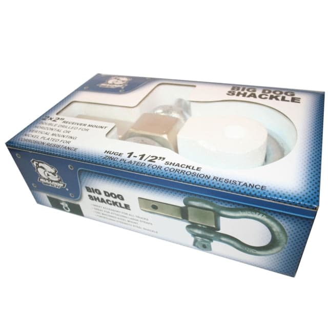 Bulldog Winch Big Dog Shackle 2x2in Receiver Mount w/ 1-1/2in Shackle Silver