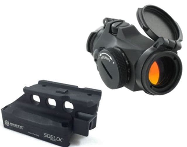 Aimpoint Micro T-2 Red Dot Sight 1x18mm 2 MOA KDG Sidelock Mount Black