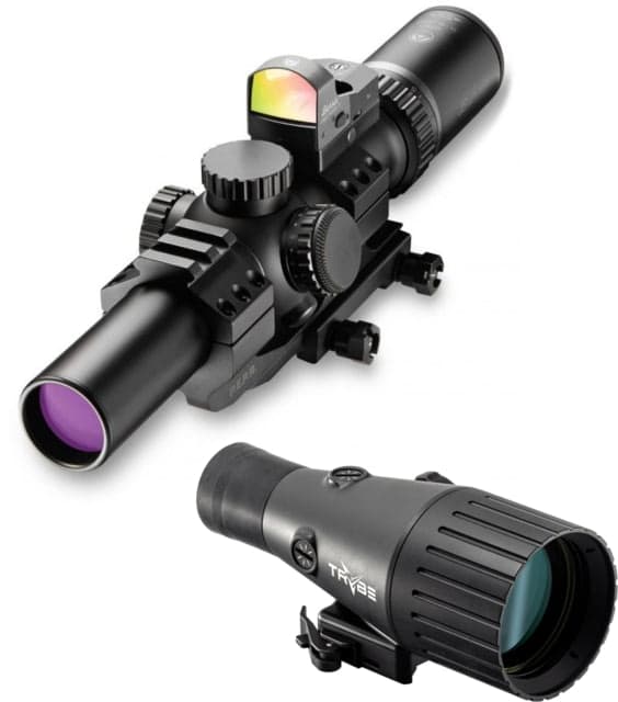 Burris RT-6 1-6x24 mm Rifle Scope 30mm Tube Second Focal Plane Red Ballistic AR 5X Reticle Matte Black w/TRYBE Optics Enhancer Rifle Scope