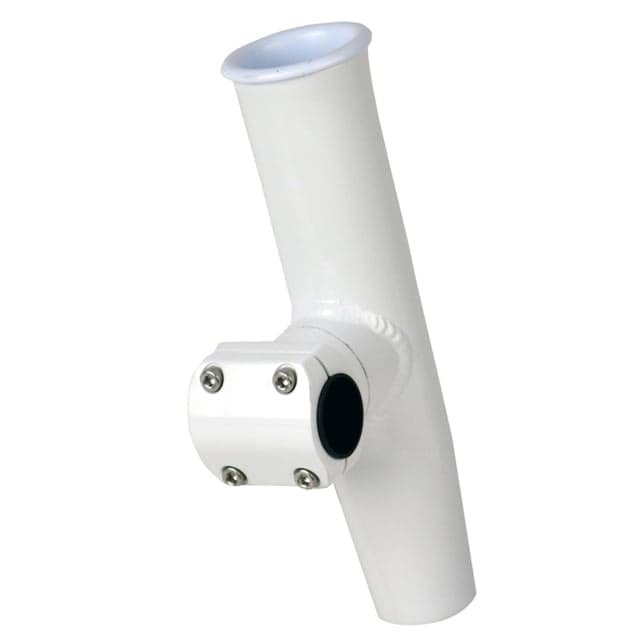 C.E. Smith Adjustable Mid Mount Rod Holder - 1-1/4in or 1-5/16in OD - White Powder Coat Aluminum w/Sleeve & Hex Key