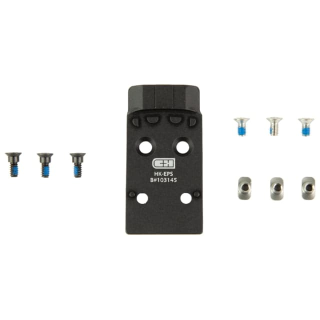 C&H Precision Weapons VP9 Holosun EPS/EPS Carry/SCS Carry Optic Mounting Plate MIL-SPEC Type III Hard Anodized Black