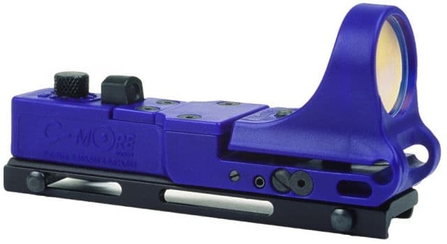 C-MORE Railway Red Dot Sight w/Click Switch Blue 4 MOA