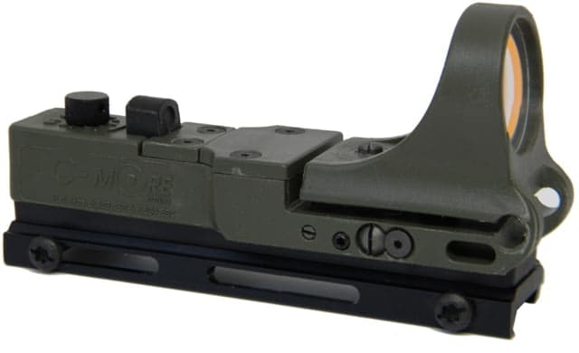 C-MORE Tactical Railway Red Dot Sight w/Click Switch Olive Drab Green 6 MOA