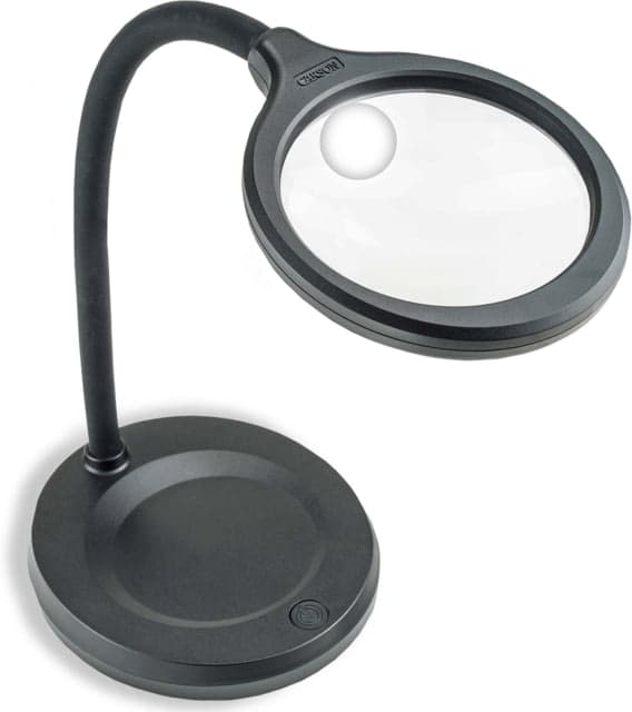 Carson 2-5x DeskBrite 300 Aspheric COB LED Desk Top Magnifier 3.5 in