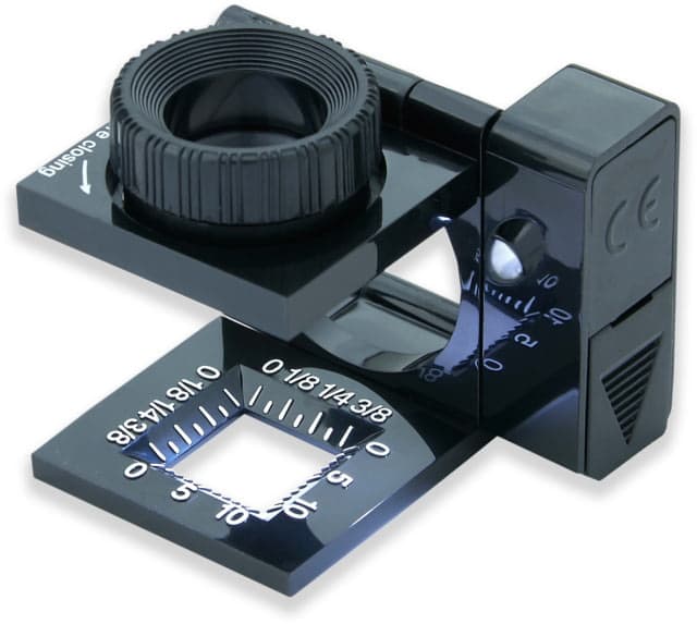 Carson LinenTest/Loupe Lighted Foldout Compact Magnifier Loupe Black