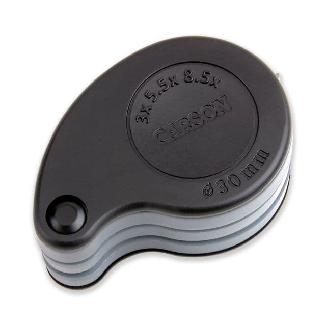 Carson TriView 3x / 6x / 8.5x Folding Loupe Magnifier