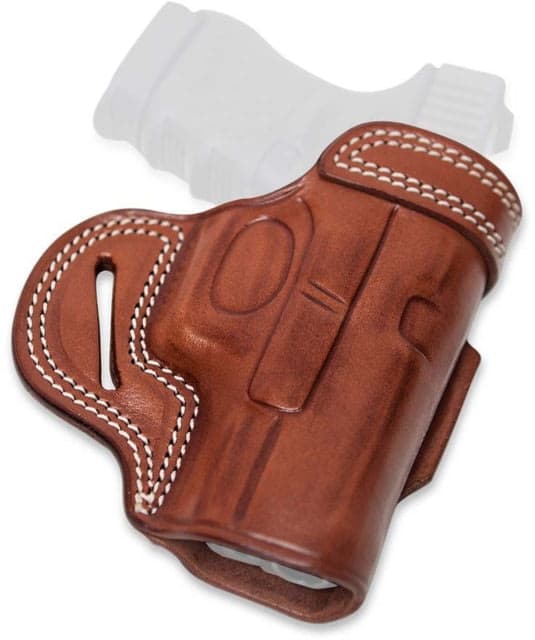 Cebeci Arms Leather Belt Reinforced Combat Grip Holsters 1911 and All Clones w/rail 4in Barrel Right Tan