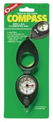 Coghlans Compass With LED Illuminated Dial and Magnifier Lid 0