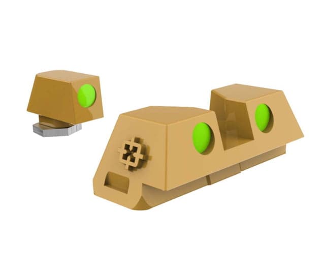 Cross Armory Glow-In-The-Dark Pistol Sights FDE Standard