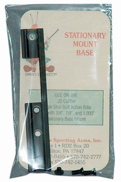 Davey Crickett Scope Mount Base Specifically for .22 Caliber Single Shot Bolt Action Black