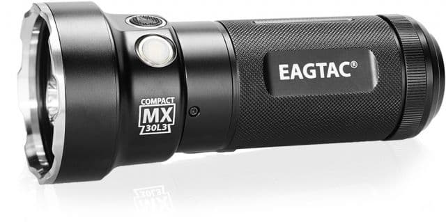 EAGTAC Rechargeable MX30L3C-R 6XPL HI 5250 Lumens LED Flashlight Medium Black MX30L3CR-6XPL-HI-BASE-CW