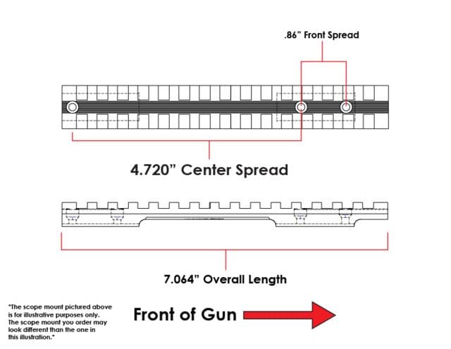 Evolution Gun Works Picatinny Rail Scope Mount Browning Bbr Long Action 0 Moa 7.064in Aluminum Matte Black