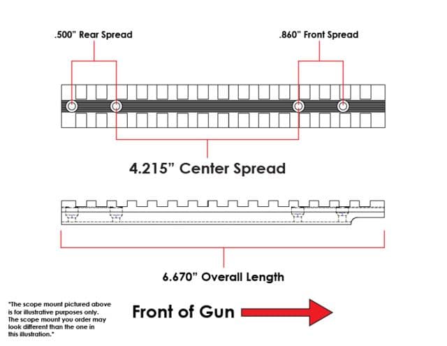 Evolution Gun Works Picatinny Rail Scope Mount Ruger M-77 Long Action 0 Moa 6.670in Aluminum Matte Black