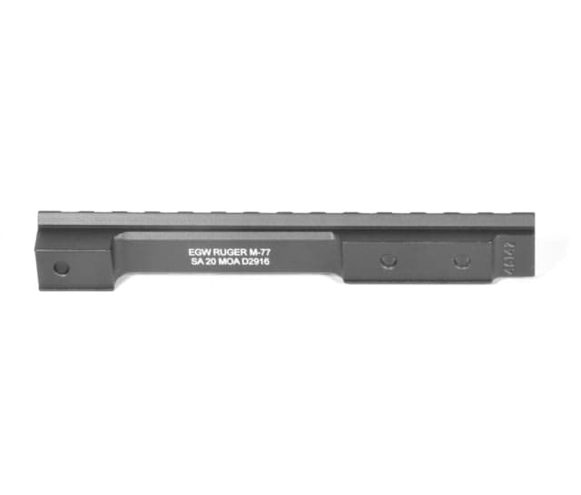 Evolution Gun Works Picatinny Rail Scope Mount Ruger M-77 Short Action 20 Moa 5.882in Aluminum Matte Black