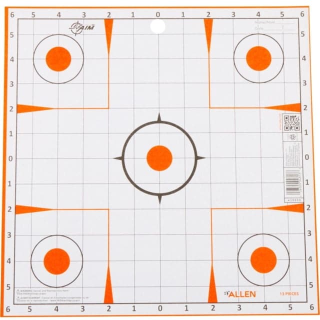 Ez-Aim Sight Grid Paper Shooting Target 12x12in 100-Pack Orange/Black/White