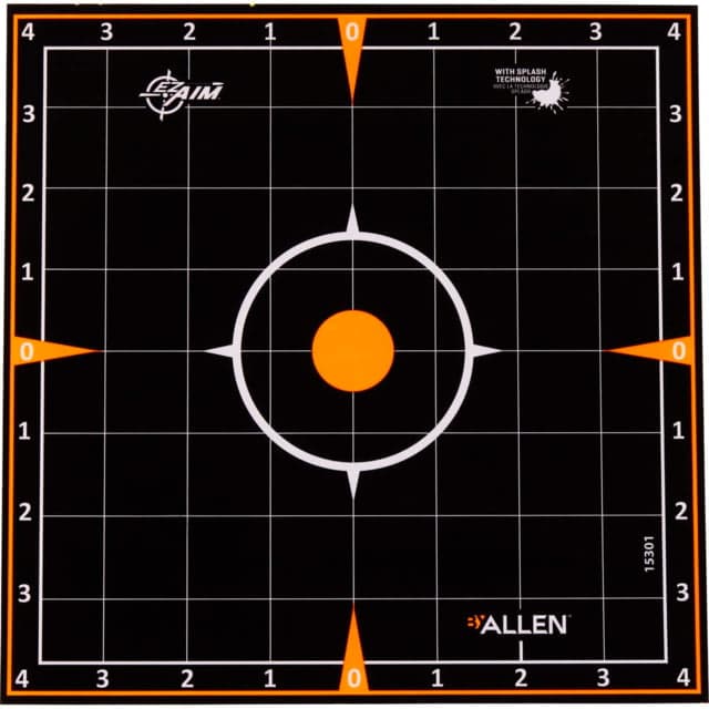 Ez-Aim Adhesive Splash Sight-In Grid Target Black 8x8