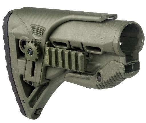 Fab Defense Gl-Shock With A Gspc Cheek Riser And Gspcp Picatinny Rail Adaptor Od Green