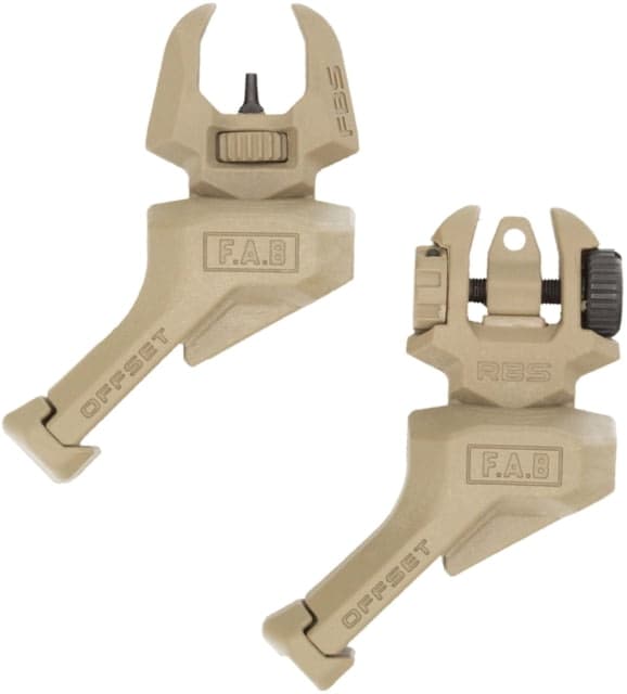 FAB Defense Top Mounted Deployable Front and Rear Sight for Left Hand Flat Dark Earth fx-frbsoslht