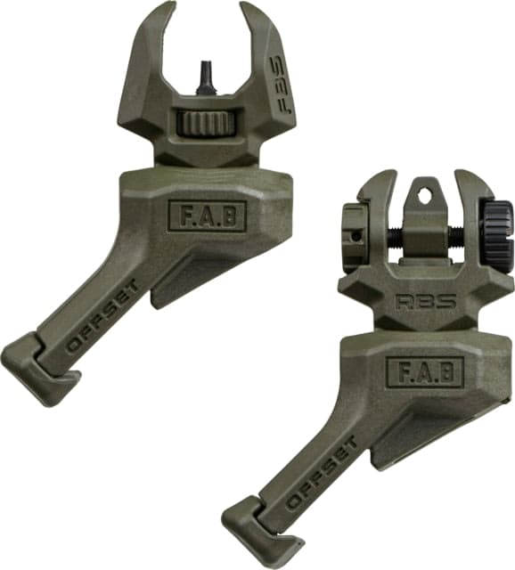 FAB Defense Top Mounted Deployable Front and Rear Sight for Left Hand OD Green fx-frbsoslhg