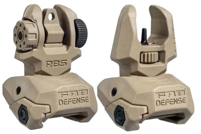 FAB Defense Top Mounted Deployable Front and Rear Sight Flat Dark Earth