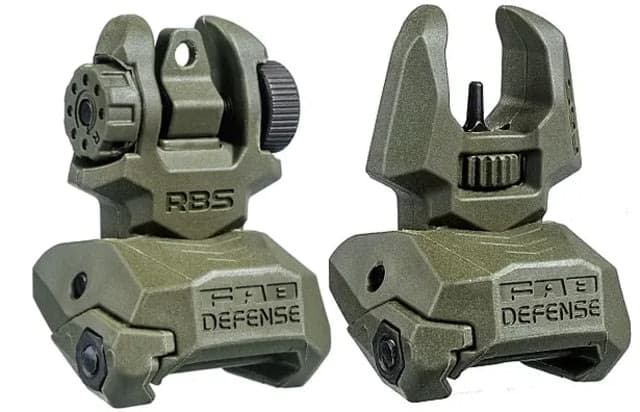FAB Defense Top Mounted Deployable Front and Rear Sight OD Green