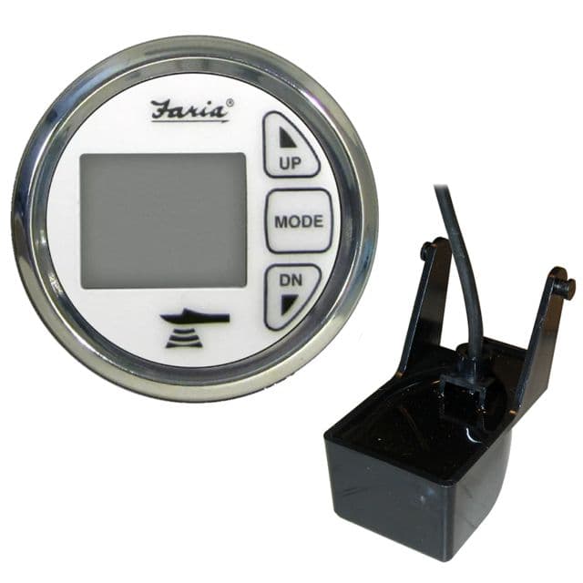 Faria Beede Instruments 2" Dual Depth Sounder w/Air & Water Temp Transom Mount Transducer - Chesapeake SS White