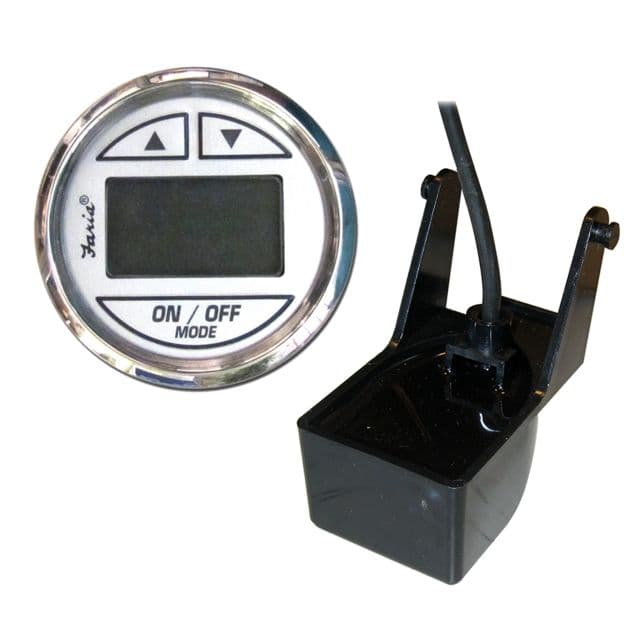 Faria Beede Instruments SS White 2" Depth Sounder w/Transom Mount Transducer Chesapeake
