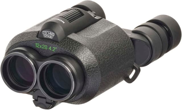 Fujinon Techno-Stabi TS Compact 12x28mm Stabilized Roof Prism Binoculars Black 148mm x 109mm x 74mm