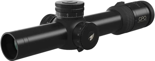 German Precision Optics GPOTAC 8X LPVO Rifle Scope 1-8x24mm 34mm Tube FFP HSi Reticle Black Matte