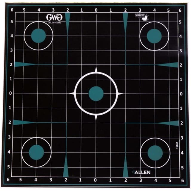 Girls With Guns Gwg Splash Adhesive Sight Grid Target Teal/Black 12x12