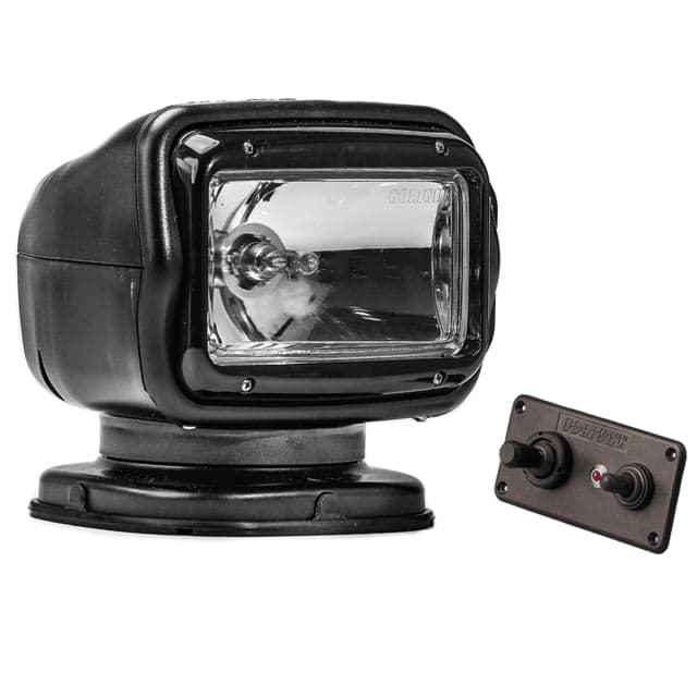 GoLight Radioray GT Series Halogen Permanent Mount Searchlight w/ Hardwired Dash Mount Remote Black