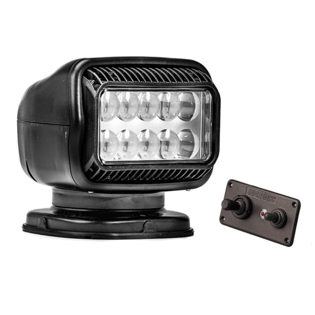 GoLight Radioray GT Series LED Permanent Mount Searchlight w/ Hardwired Dash Mount Remote Black