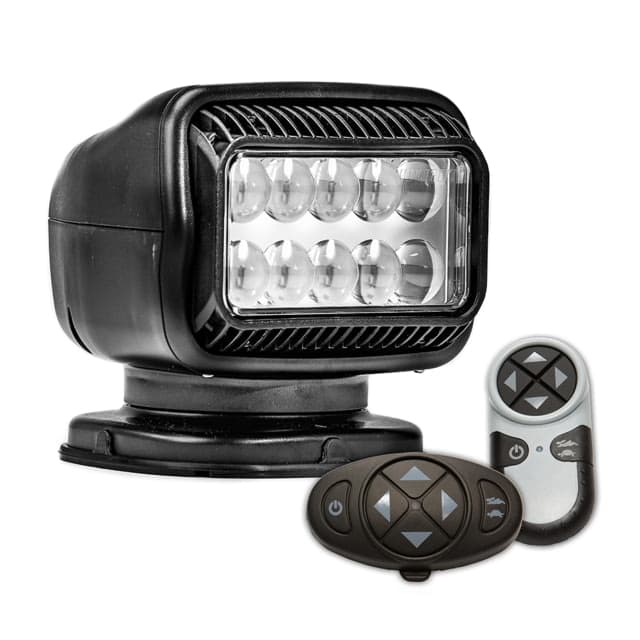 GoLight Radioray GT Series LED Permanent Mount Searchlight w/ Wireless Dash Mount Remotes Black