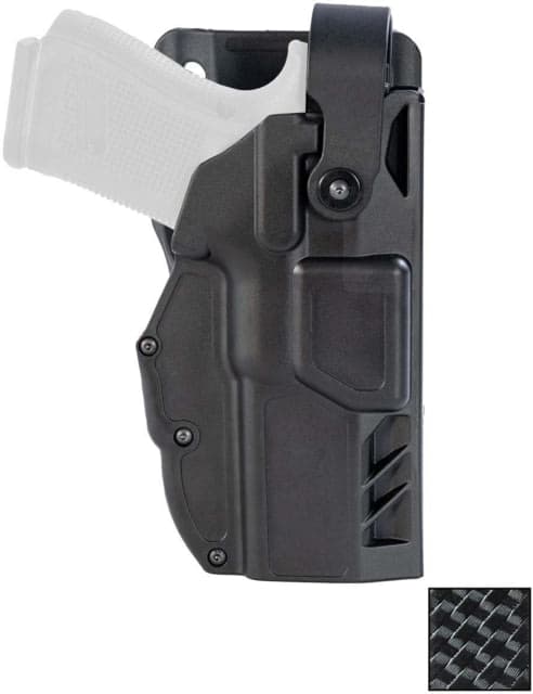Gould & Goodrich Telr Non-Light Bearing Owb Belt Holster Glock17 All Gens Glock 22 Gens 3/4 Security Hood Optic Capable Left Black Weave