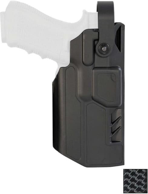 Gould & Goodrich TELR Duty OWB Belt Holster Glock 19/45 All Gens/23 Gens 3/4 Security Hood Optic 4 Belt Loop Right Black Weave