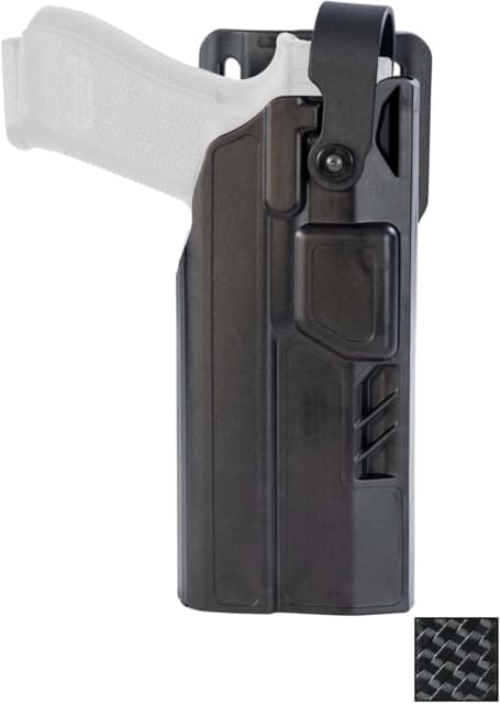 Gould & Goodrich TELR Light Bearing OWB OWB Belt Holster Glock 20 Glock 21 Security Hood Belt Loop Optic Capable Right Black Weave