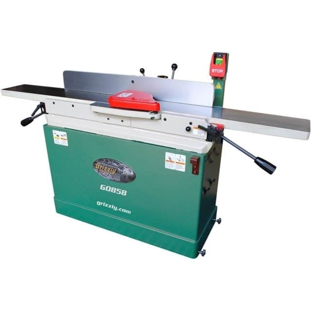 Grizzly Industrial 8in. x 76in. Parallelogram Jointer with Spiral Cutterhead & Mobile Base