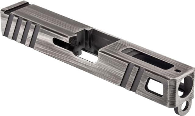 Gun Cuts Apprentice Slide for Glock 19 No Optic Cut Battleworn Silver