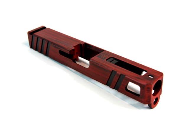 Gun Cuts Apprentice Slide for Glock 19 Optic Cut Battleworn USMC Red