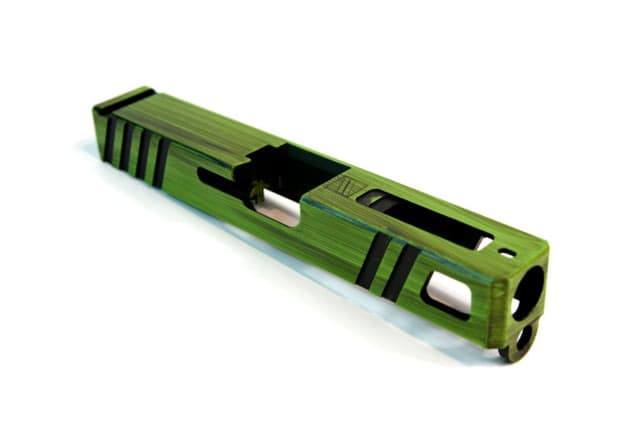 Gun Cuts Apprentice Slide for Glock 19 Optic Cut Battleworn Zombie Green