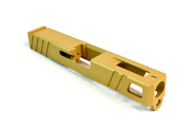 Gun Cuts Apprentice Slide for Glock 19 Optic Cut Gold