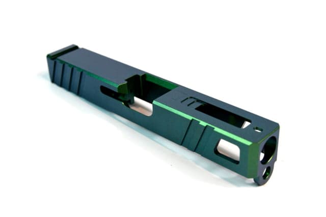 Gun Cuts Apprentice Slide for Glock 19 Optic Cut Radioactive Green