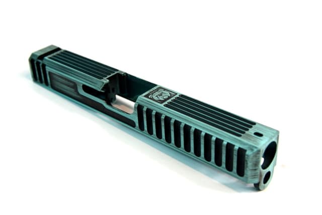Gun Cuts Bulldog Slide for Glock 17 No Optic Cut Battleworn Robbins Egg Blue