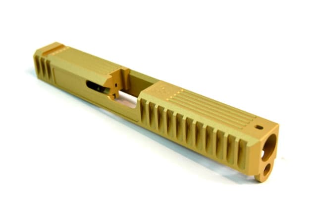 Gun Cuts Bulldog Slide for Glock 17 No Optic Cut Gold