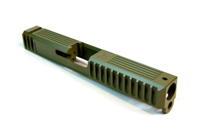 Gun Cuts Bulldog Slide for Glock 17 No Optic Cut Noveske Bazooka Green